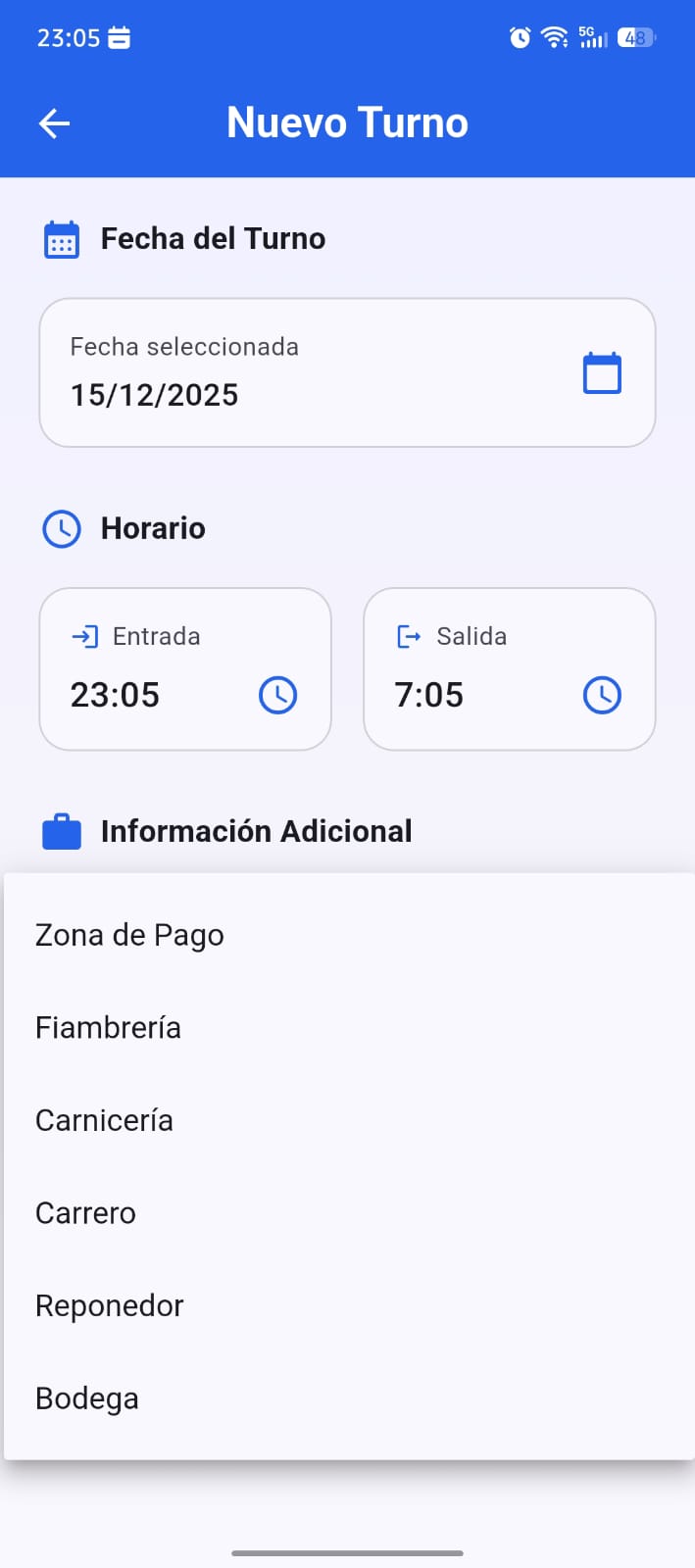 Pantalla principal del Gestor de Turnos
