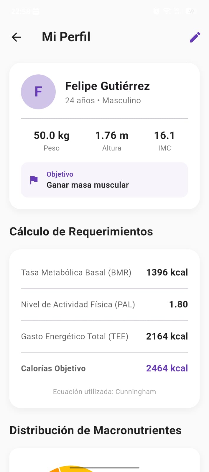 Plan alimenticio generado